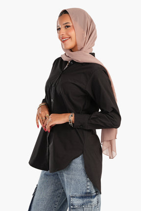 Asymmetrical Long Sleeves Shirt