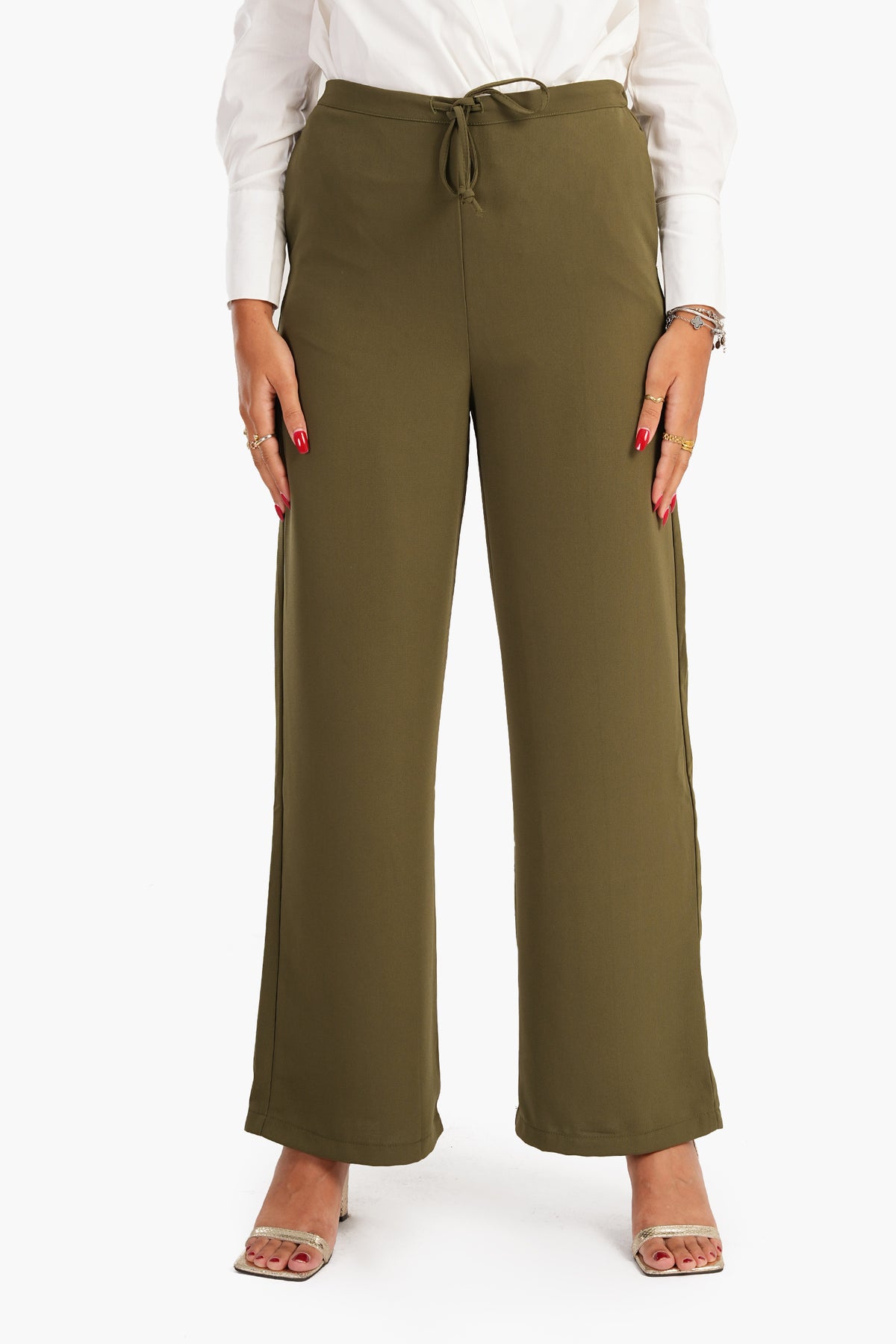 Crepe Straight Cut Pants