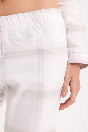 Checkered Long Sleeves Pyjama Set - Carina - كارينا