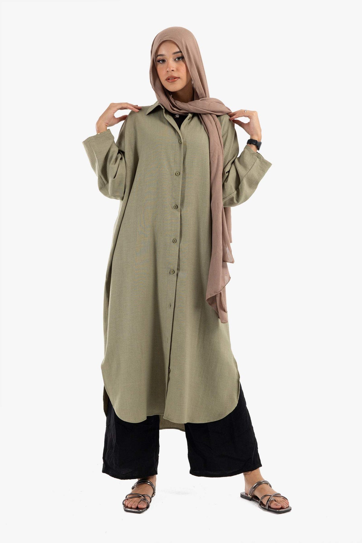 Collared Neck Shirt Dress - Carina - كارينا