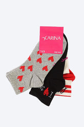 Colored Ankle Socks - 3 Pairs - Carina - كارينا