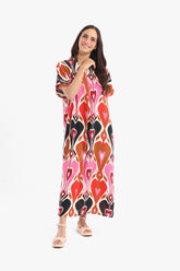 Colored Heart Printed Dress - Carina - كارينا