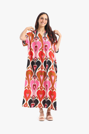 Colored Heart Printed Dress - Carina - كارينا