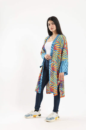 Colored Long Sleeves Kimono - Carina - كارينا
