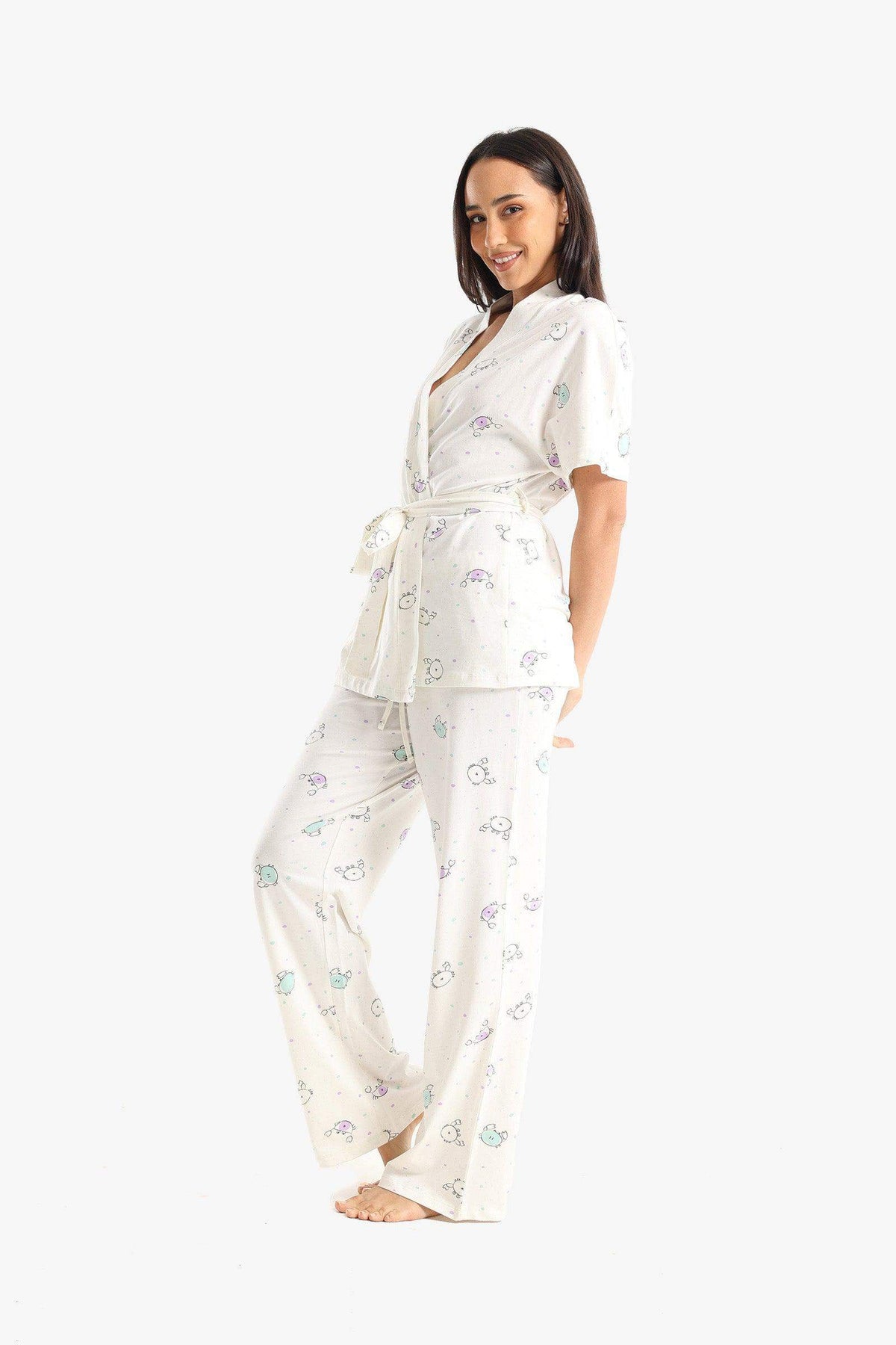 Cotton Crab Print Pyjama Set - Carina - كارينا