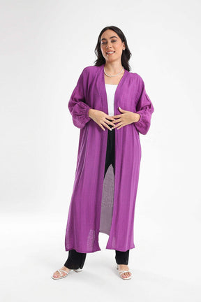 Cotton Plain Long Kimono - Carina - كارينا