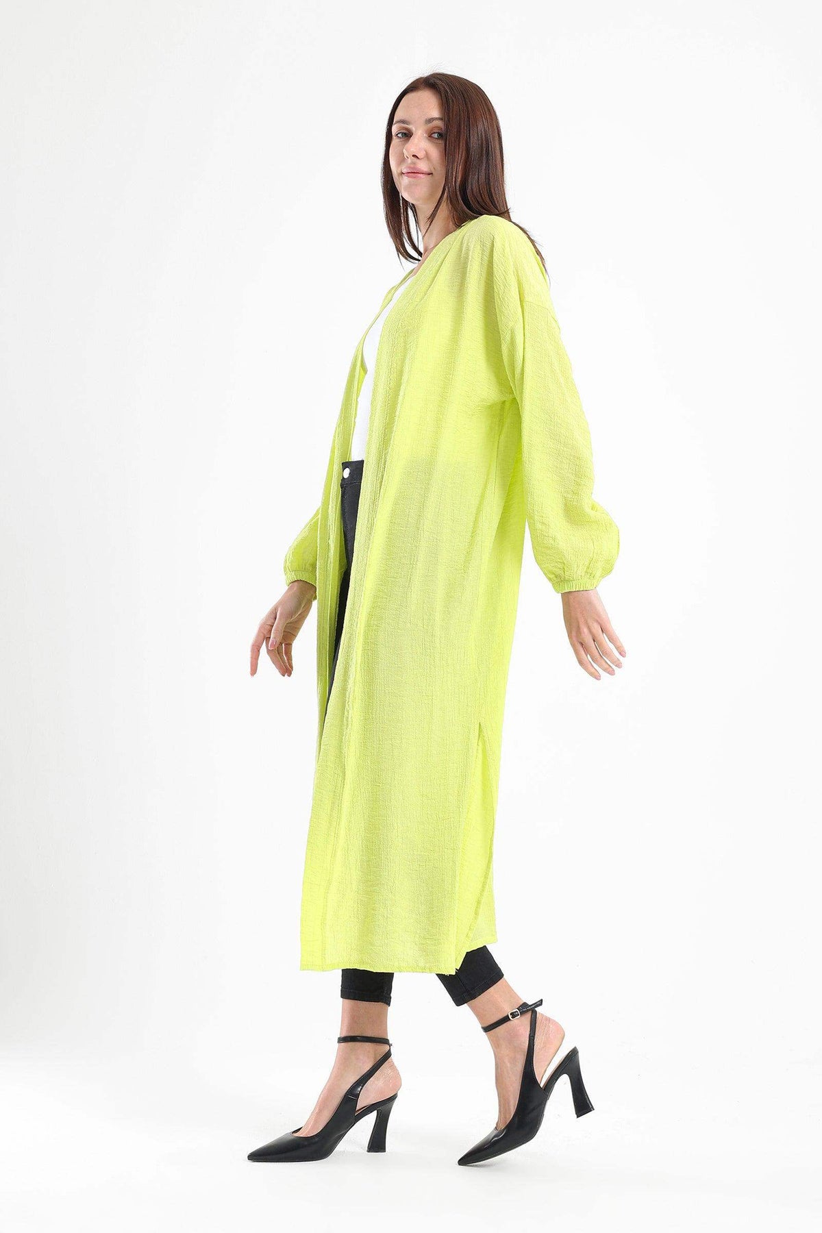 Cotton Plain Long Kimono - Carina - كارينا