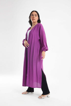 Cotton Plain Long Kimono - Carina - كارينا