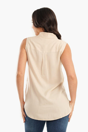 Cotton Sleeveless Shirt - Carina - كارينا