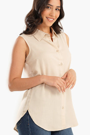 Cotton Sleeveless Shirt - Carina - كارينا