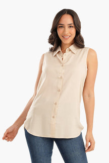 Cotton Sleeveless Shirt - Carina - كارينا