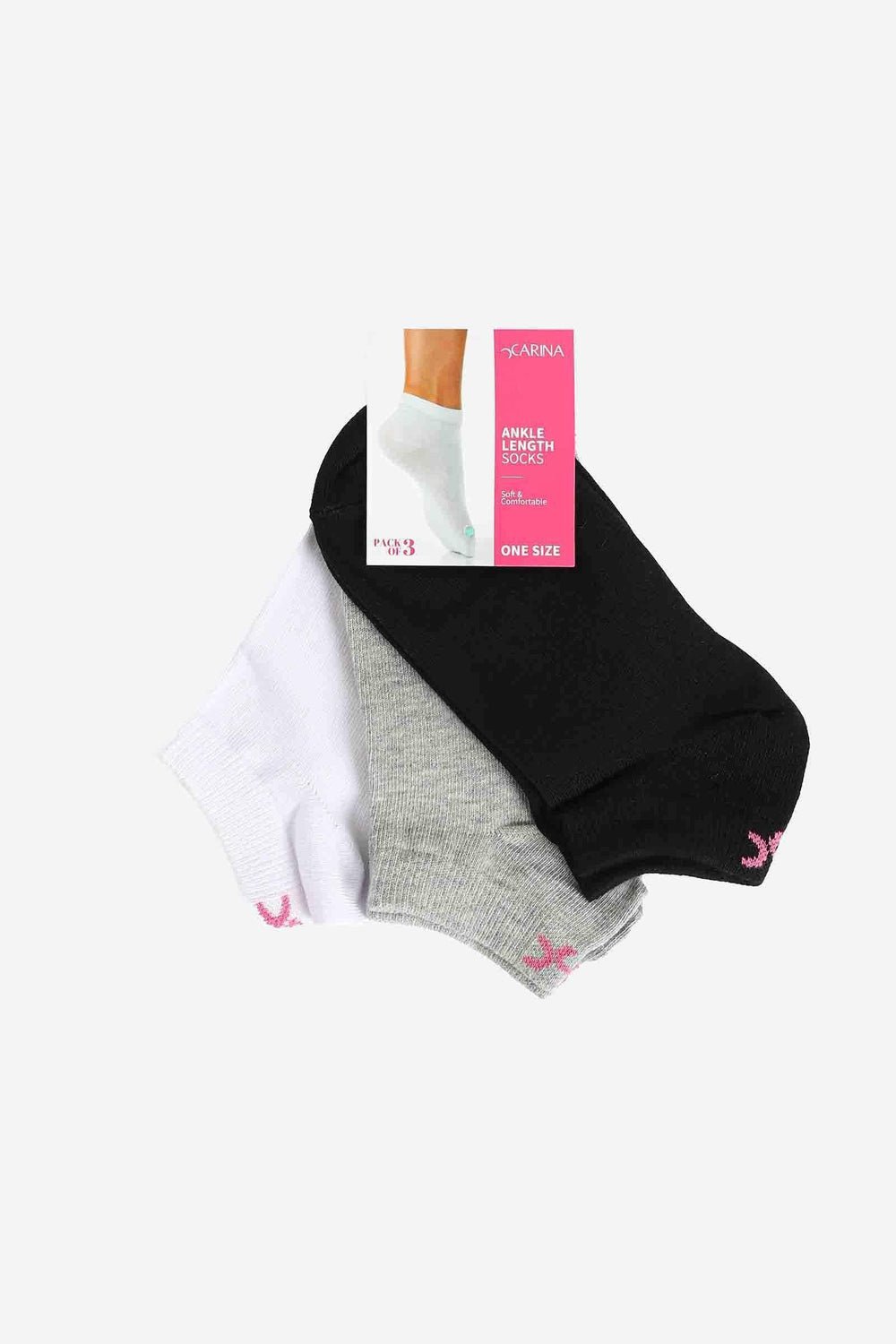 Cotton Socks - 3 Pairs - Carina - كارينا