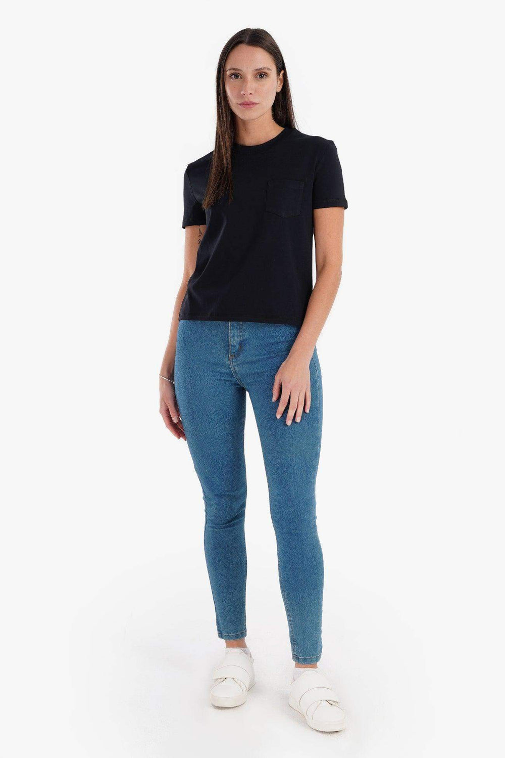 Cotton T-Shirt with Chest Pocket - Carina - كارينا