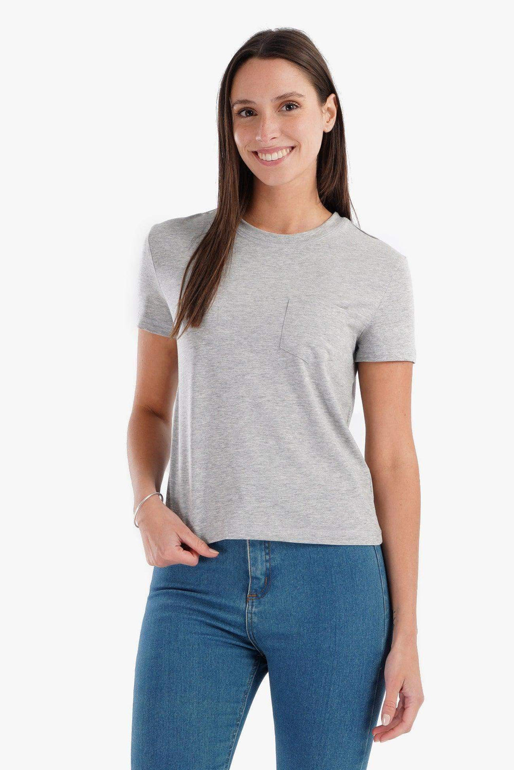 Cotton T-Shirt with Chest Pocket - Carina - كارينا