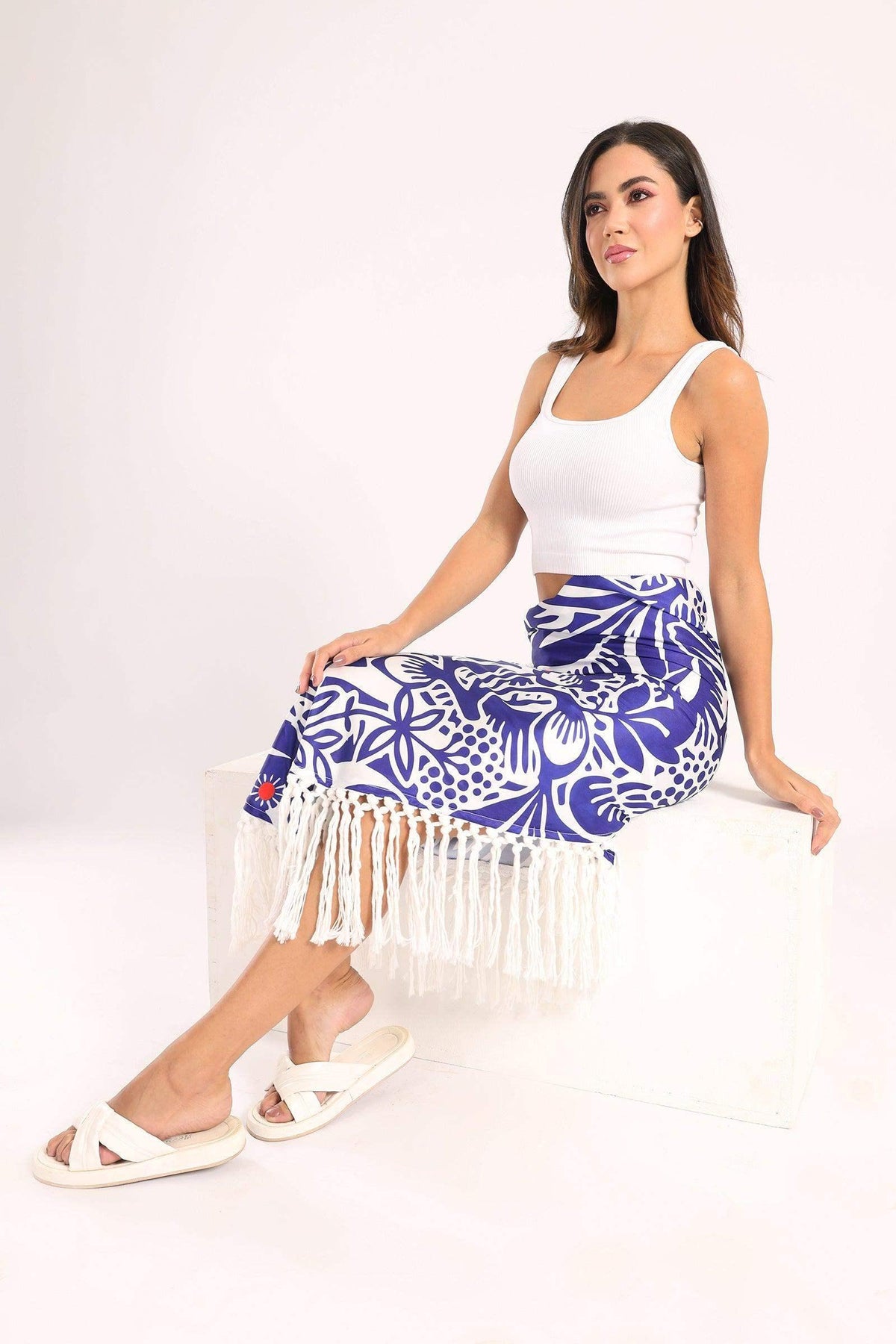 Cover Up Skirt with Fringes - Carina - كارينا