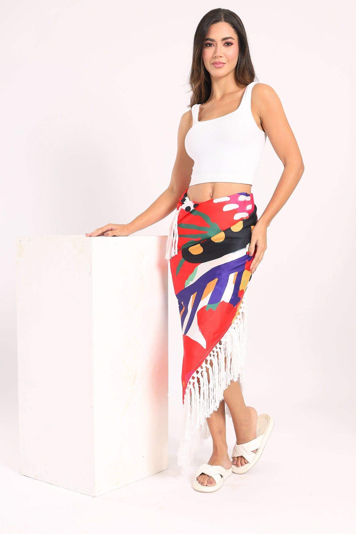 Cover Up Skirt with Fringes - Carina - كارينا