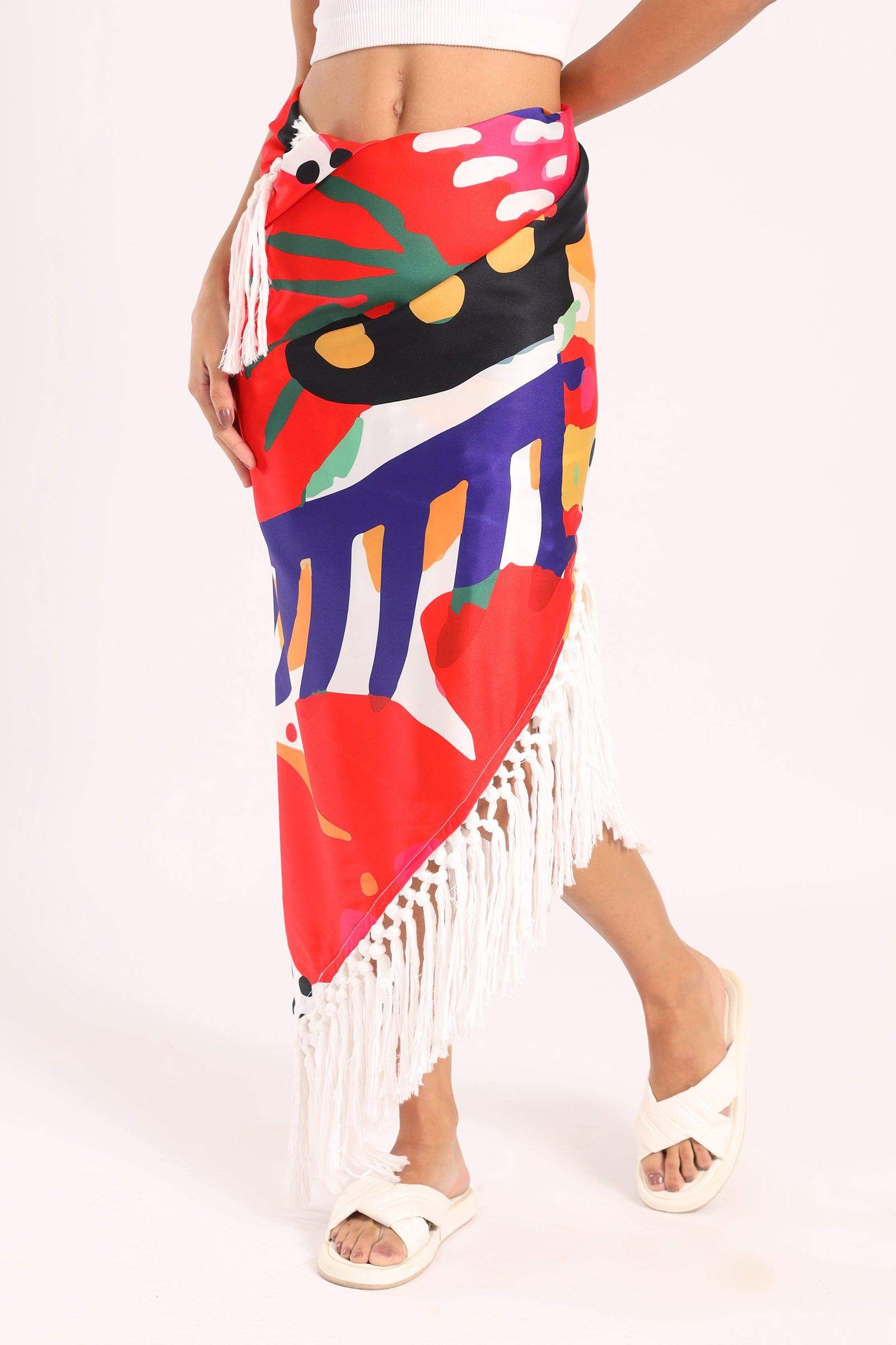 Cover Up Skirt with Fringes - Carina - كارينا