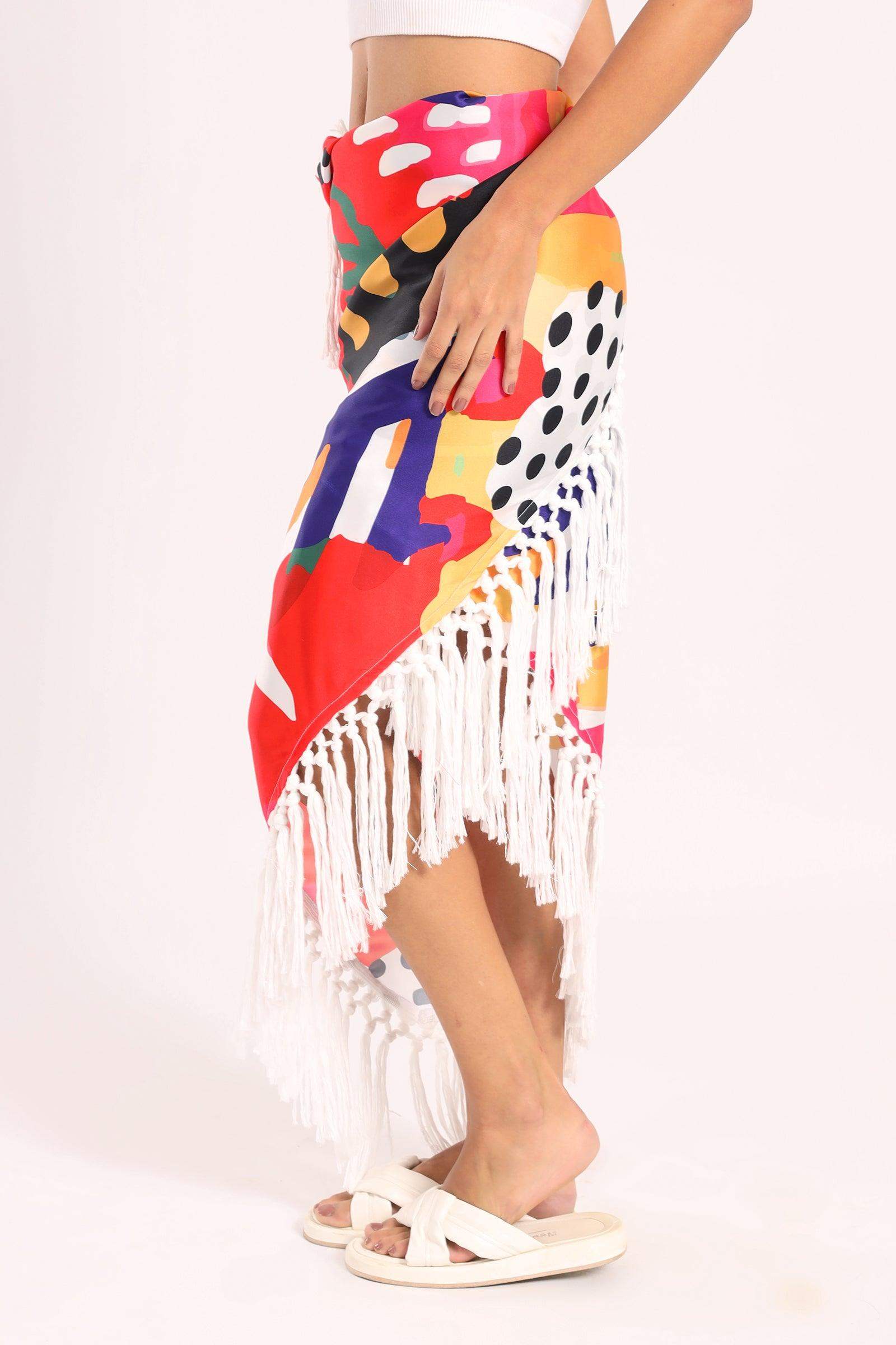 Cover Up Skirt with Fringes - Carina - كارينا