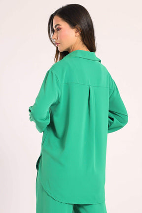 Crepe Shirt with Chest Pocket - Carina - كارينا