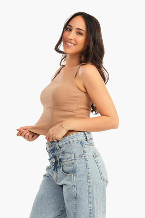 Cropped Ribbed Top - Carina - كارينا