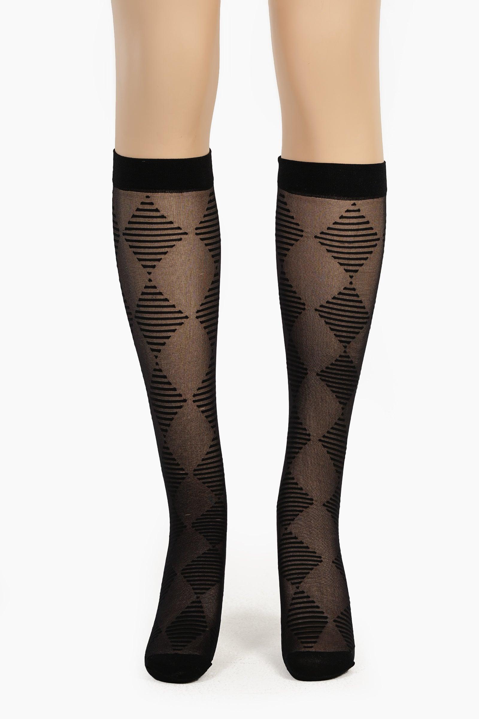 Diamonds Knee High Socks - Carina - كارينا