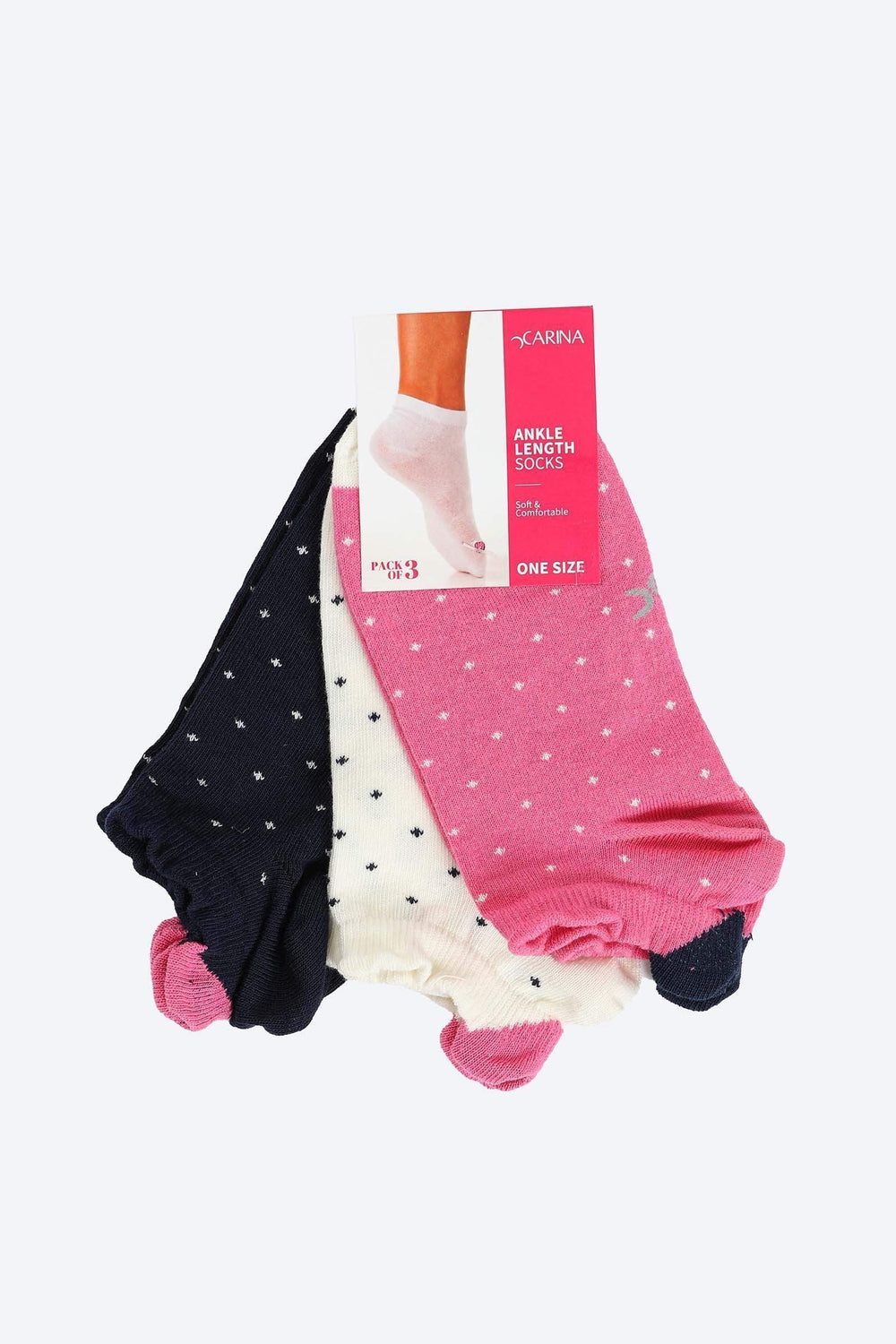 Dotted Colored Socks - 3 Pairs - Carina - كارينا