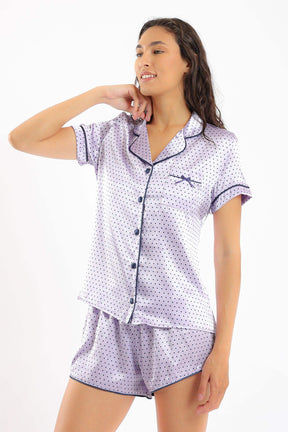 Dotted Satin Pyjama Set - Carina - كارينا