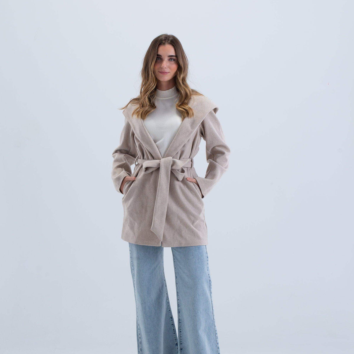 Draped Hooded Coat Carina Wear