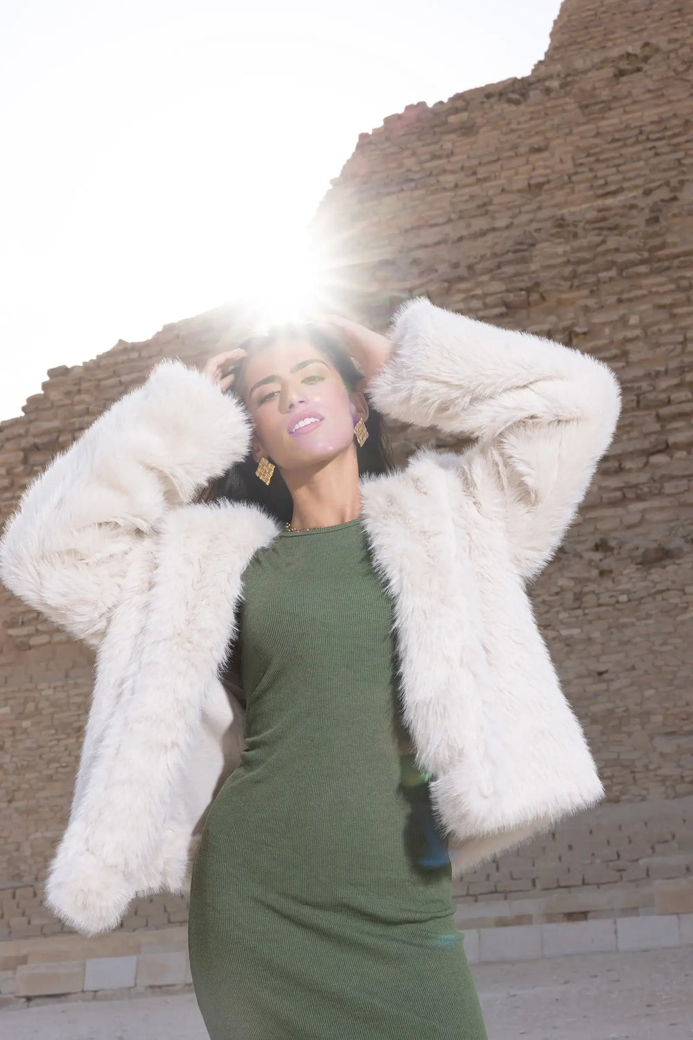 Sherpa Open Neckline Coat