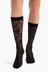 Flowery Knee High Socks - Carina - كارينا