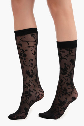 Flowery Knee High Socks - Carina - كارينا