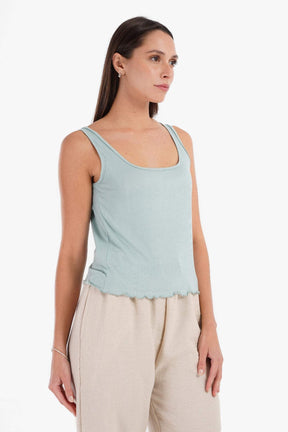 Frilled Hem Pyjama Top - Carina - كارينا