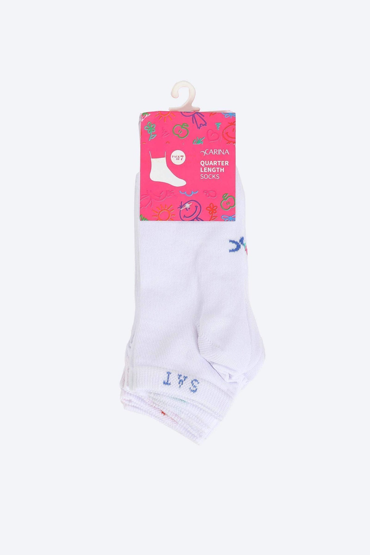 Girly Quarter Length Socks - 7 Pairs - Carina - كارينا