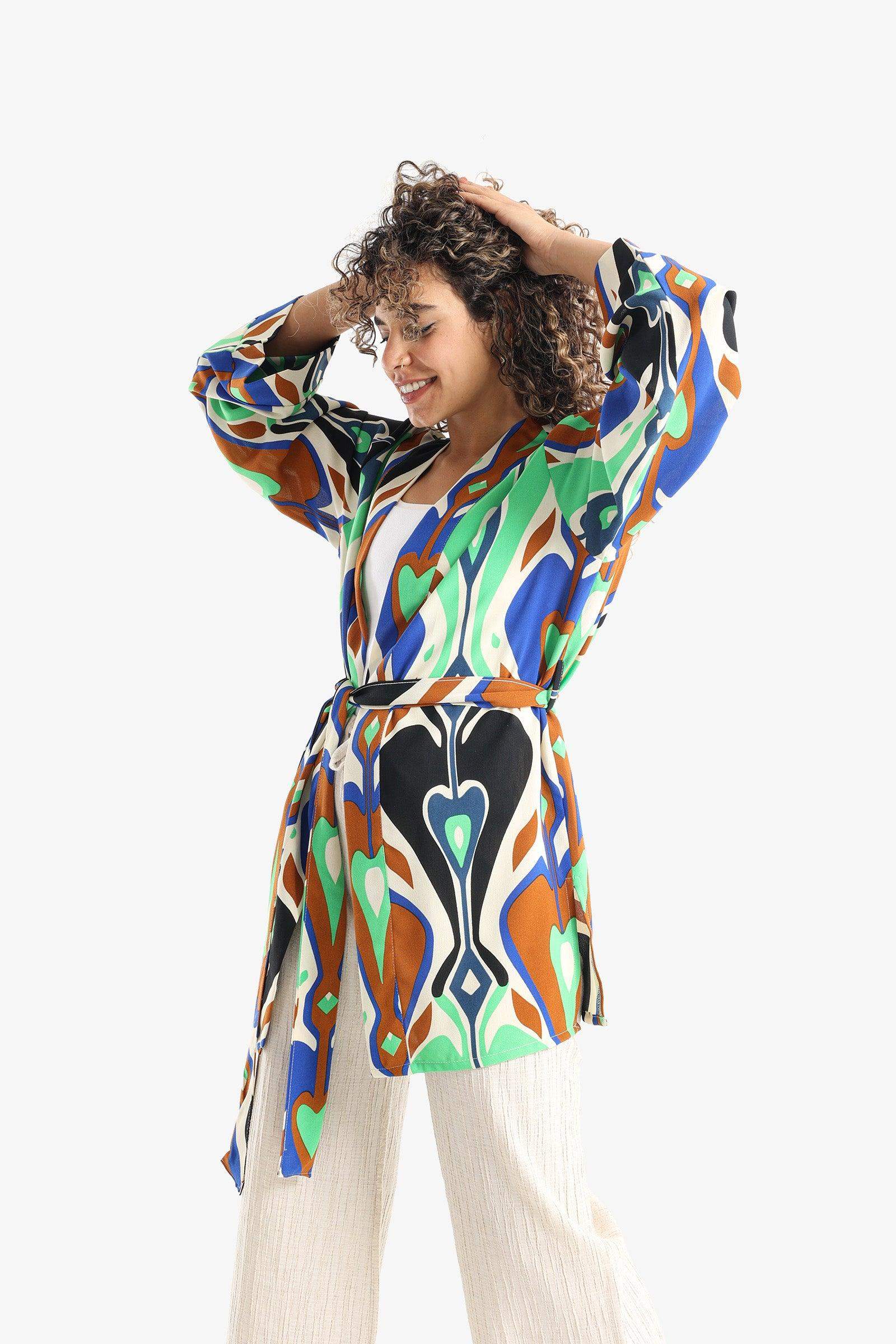 Heart Colored Voile Kimono - Carina - كارينا