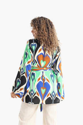 Heart Colored Voile Kimono - Carina - كارينا