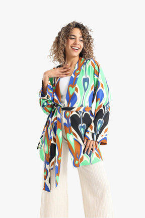 Heart Colored Voile Kimono - Carina - كارينا