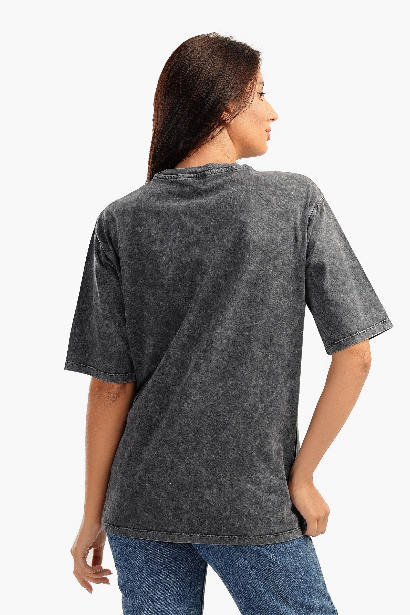 Heather Grey Cotton T-Shirt - Carina - كارينا