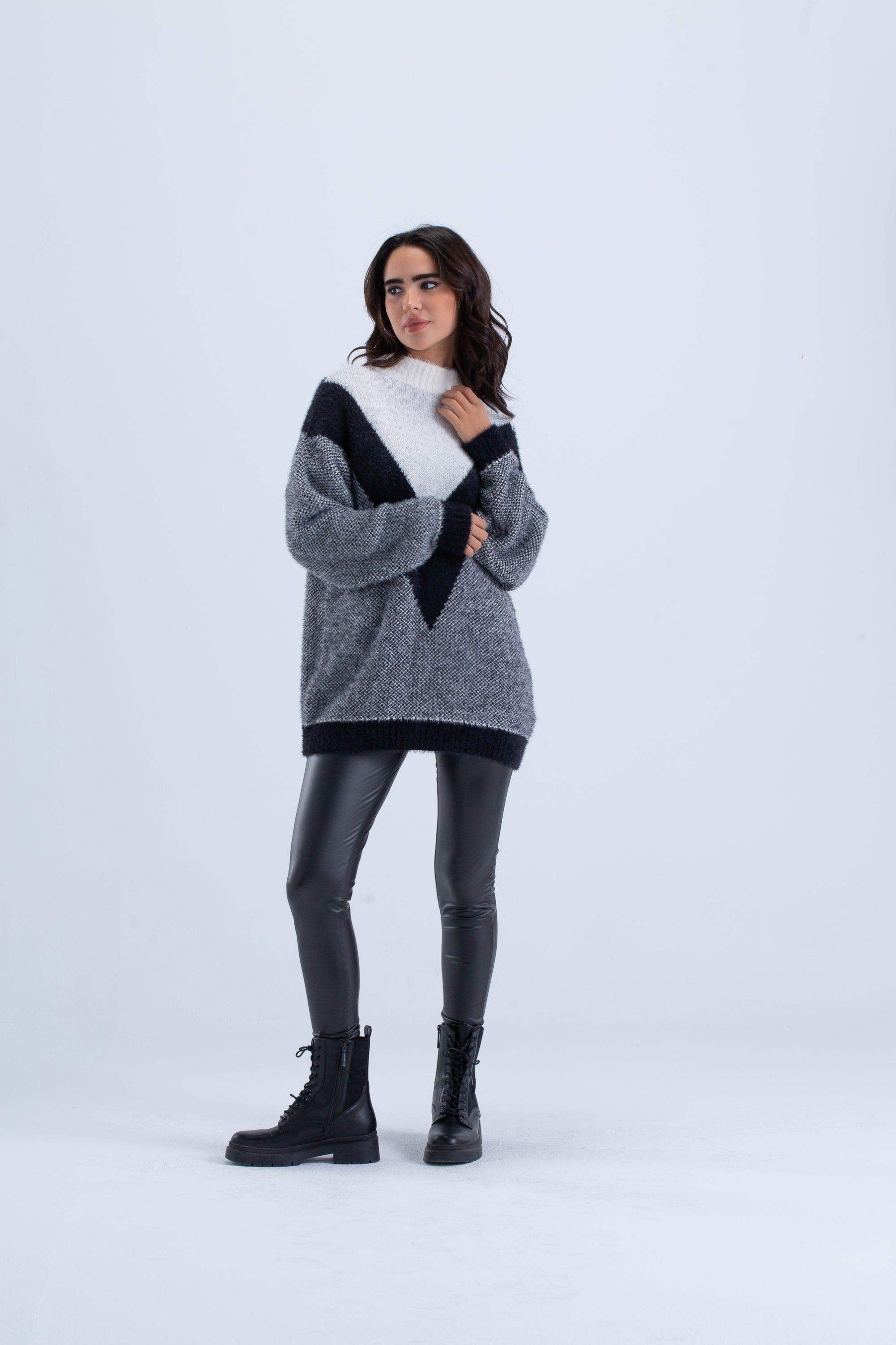 High Neck Knitted Pullover - Carina - كارينا