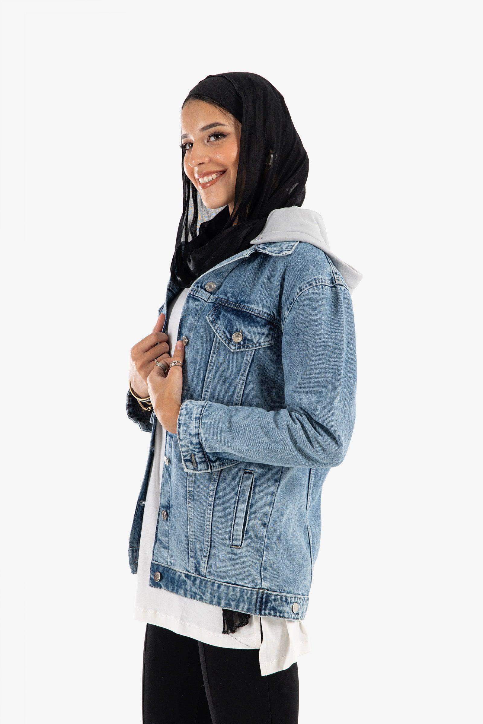 Hooded Denim Jacket Carina Wear