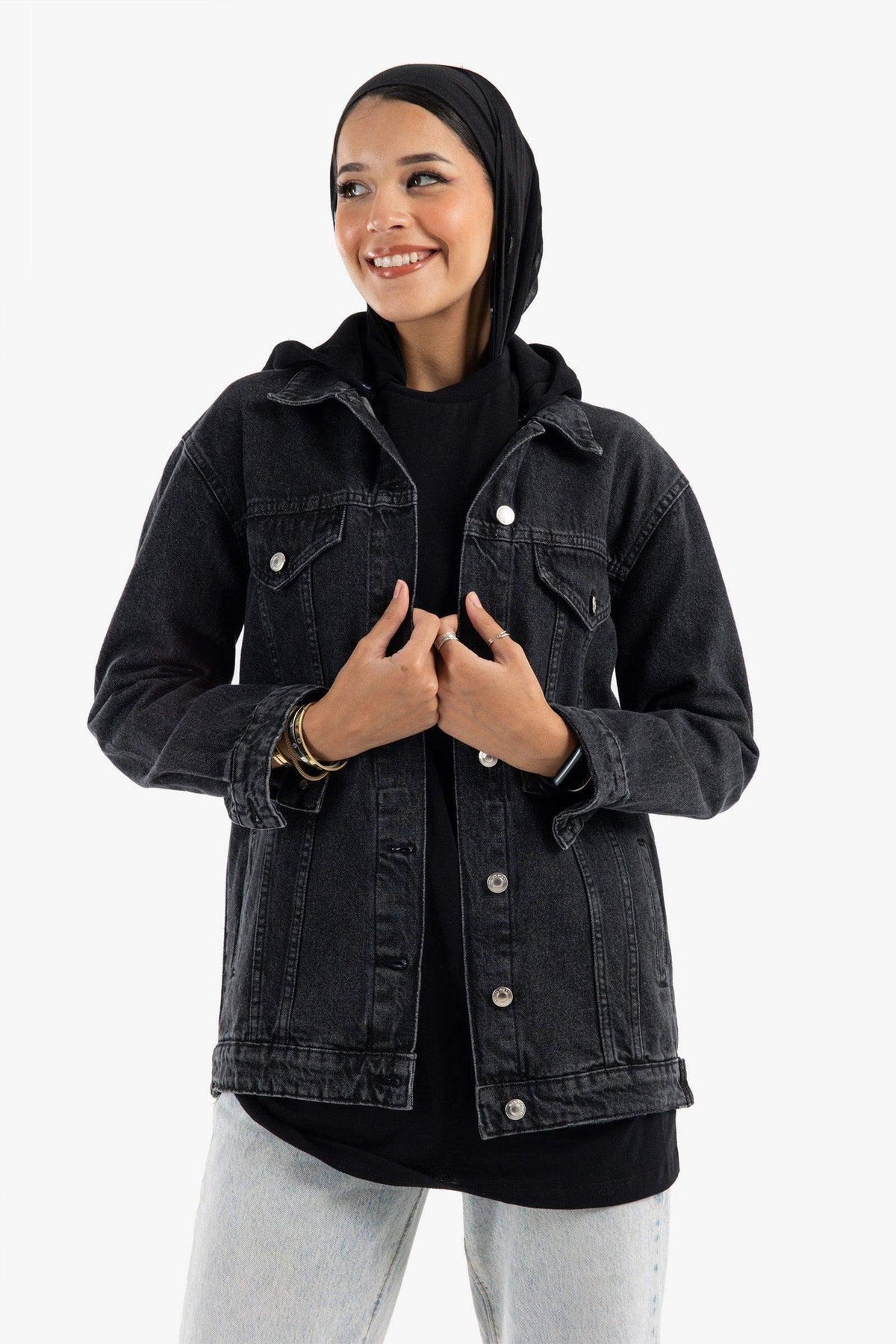 Hooded Denim Jacket - Carina - كارينا