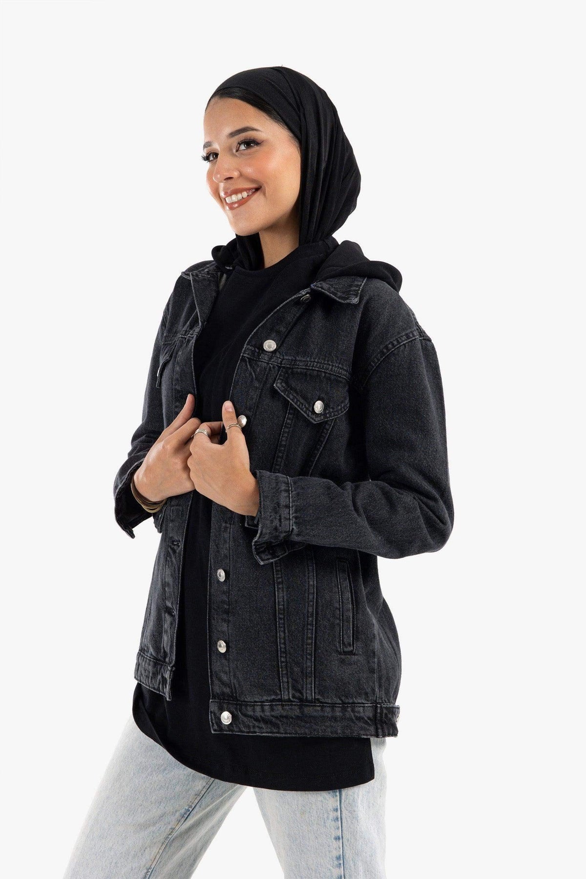 Hooded Denim Jacket - Carina - كارينا