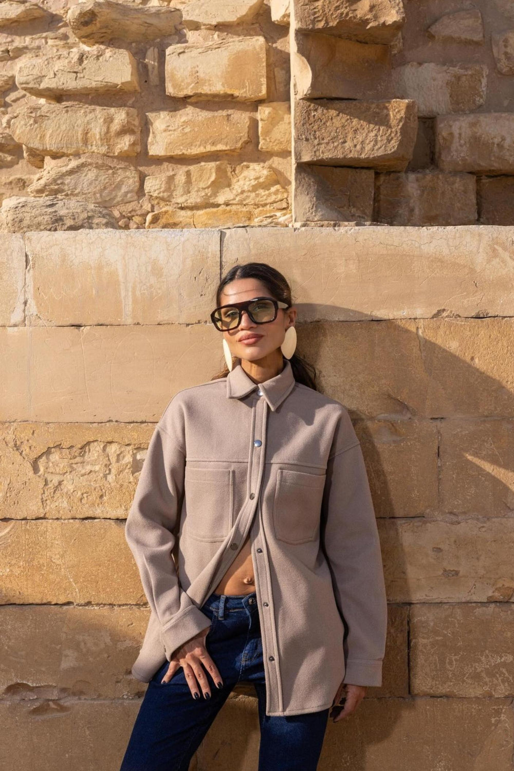 Button-Down Fleece Overshirt