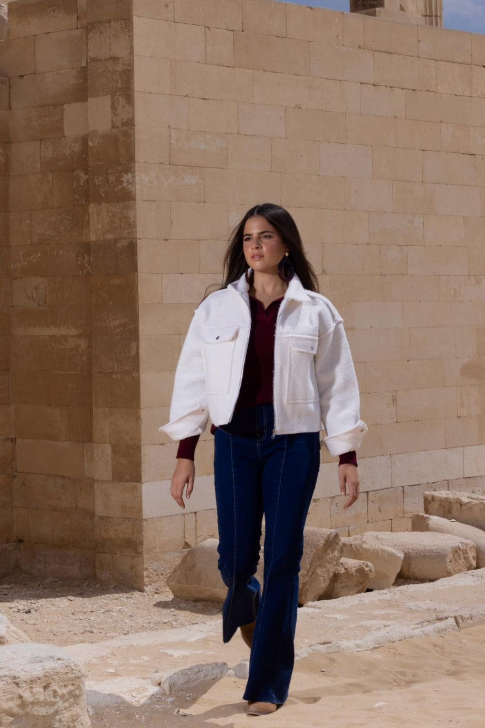 Cropped Fleece Zip-Up Jacket