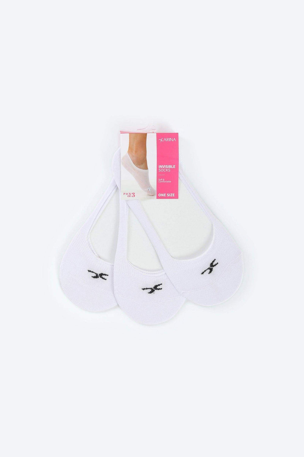 Invisible Cotton Socks - 3 Pairs - Carina - كارينا