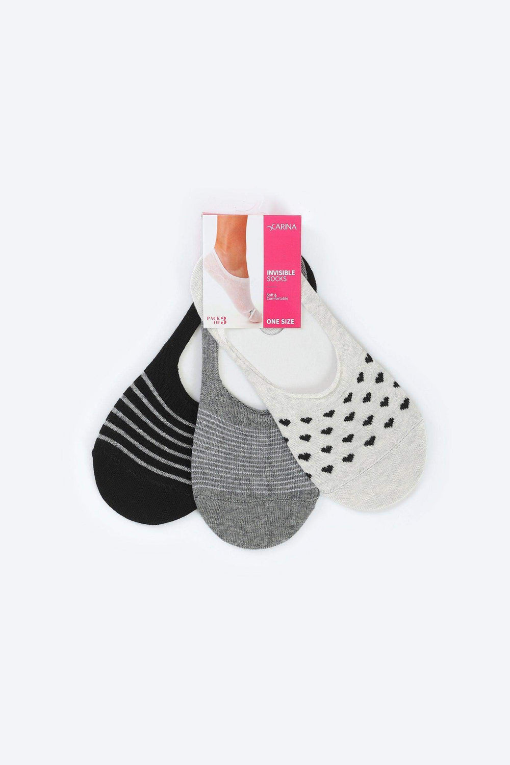 Invisible Socks - 3 Pairs - Carina - كارينا