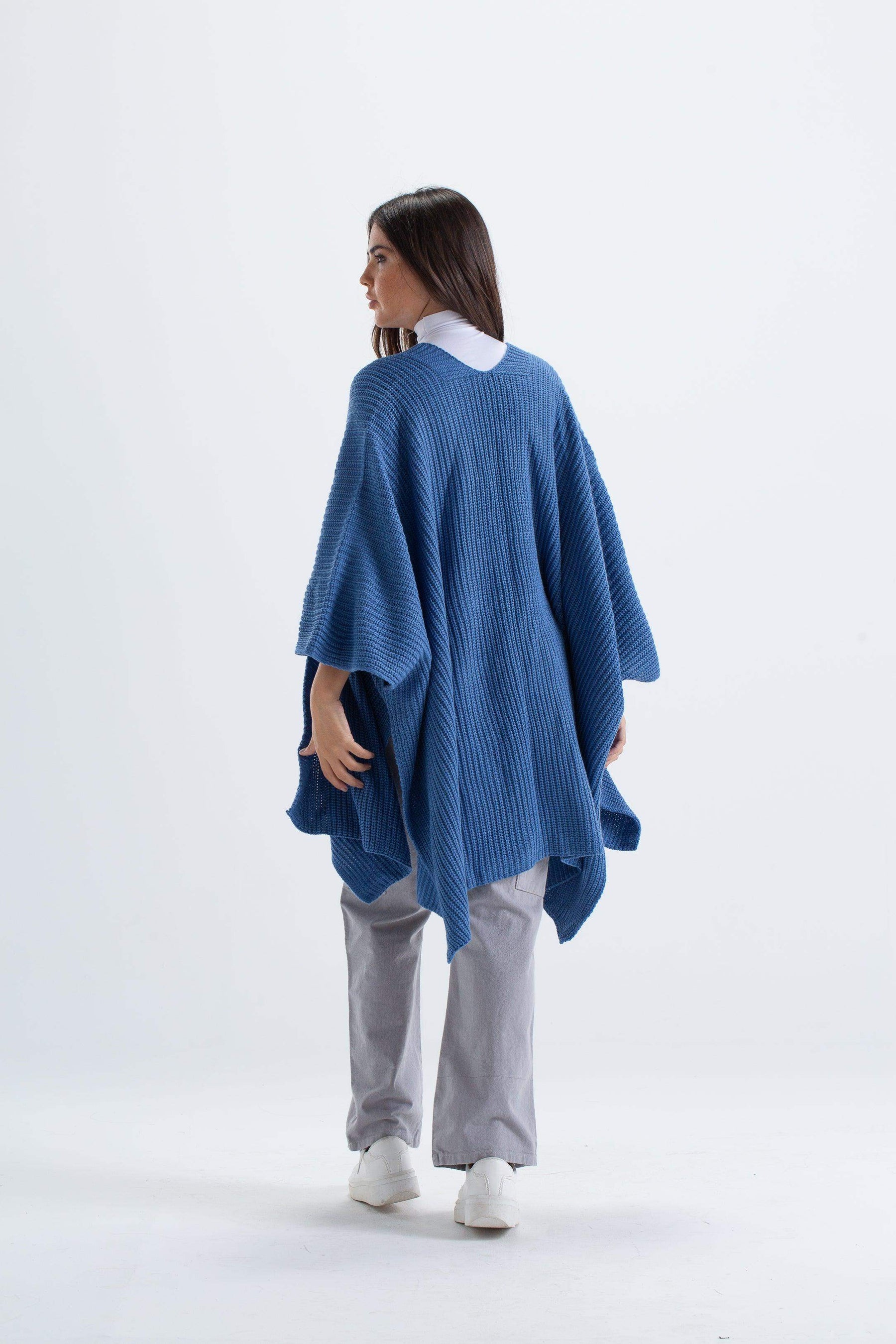 Knitted Open Front Poncho - Carina - كارينا