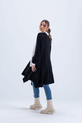 Knitted Open Front Poncho - Carina - كارينا