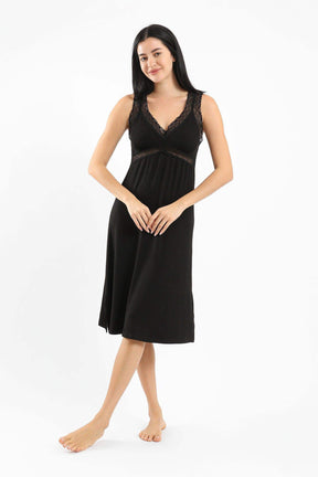 Lace Wide Strap Nightgown - Carina - كارينا