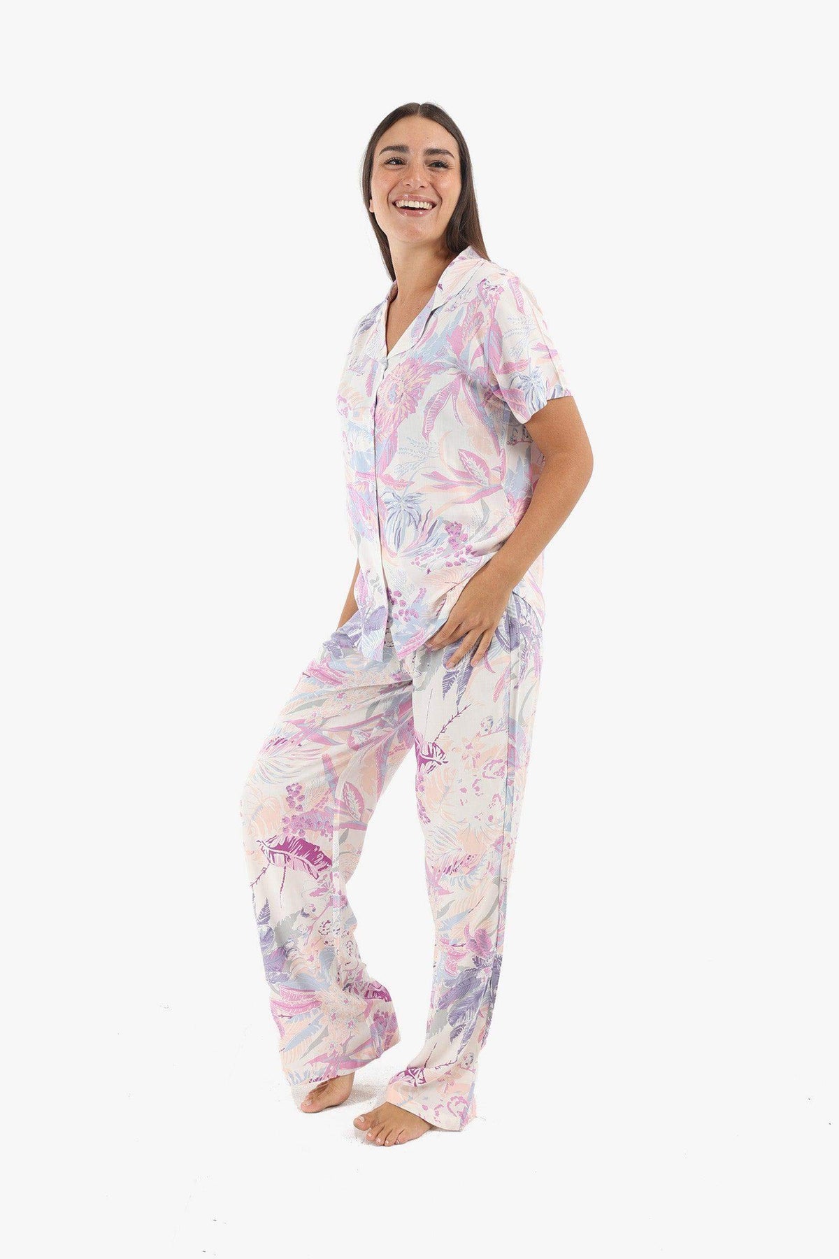Leafy Printed Pyjama Set - Carina - كارينا
