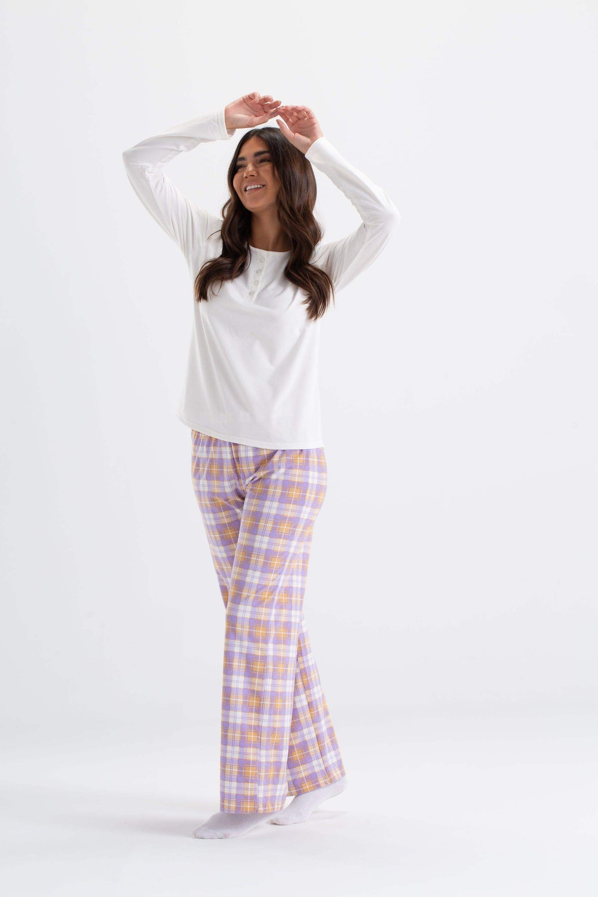 Lilac Checkers Pyjama Set - Carina - كارينا